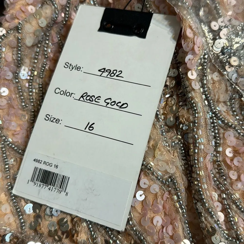 Mac Duggal One-Shoulder fully embellished sequin Sequin Gown dress size 16 4982 - Image 11