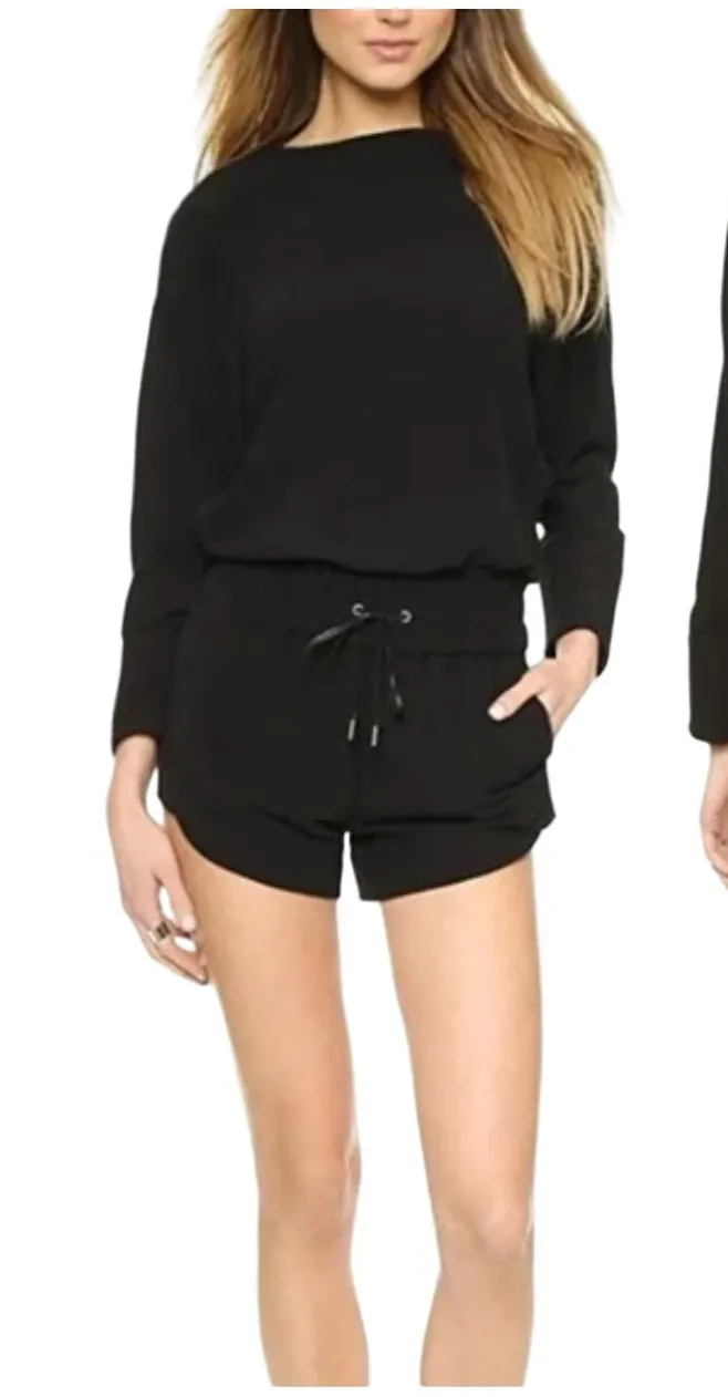 Helmut Lang Axio Crepe Playsuit Romper Shortall Black & White Size Small Petite - Image 1