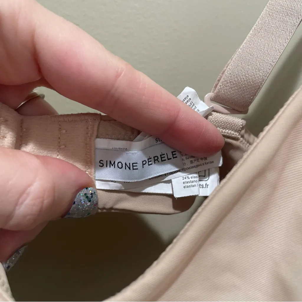 Simone Perele Underwire Bra Nude Beige Womens Size 36D Smooth Supportive Tan - Image 5