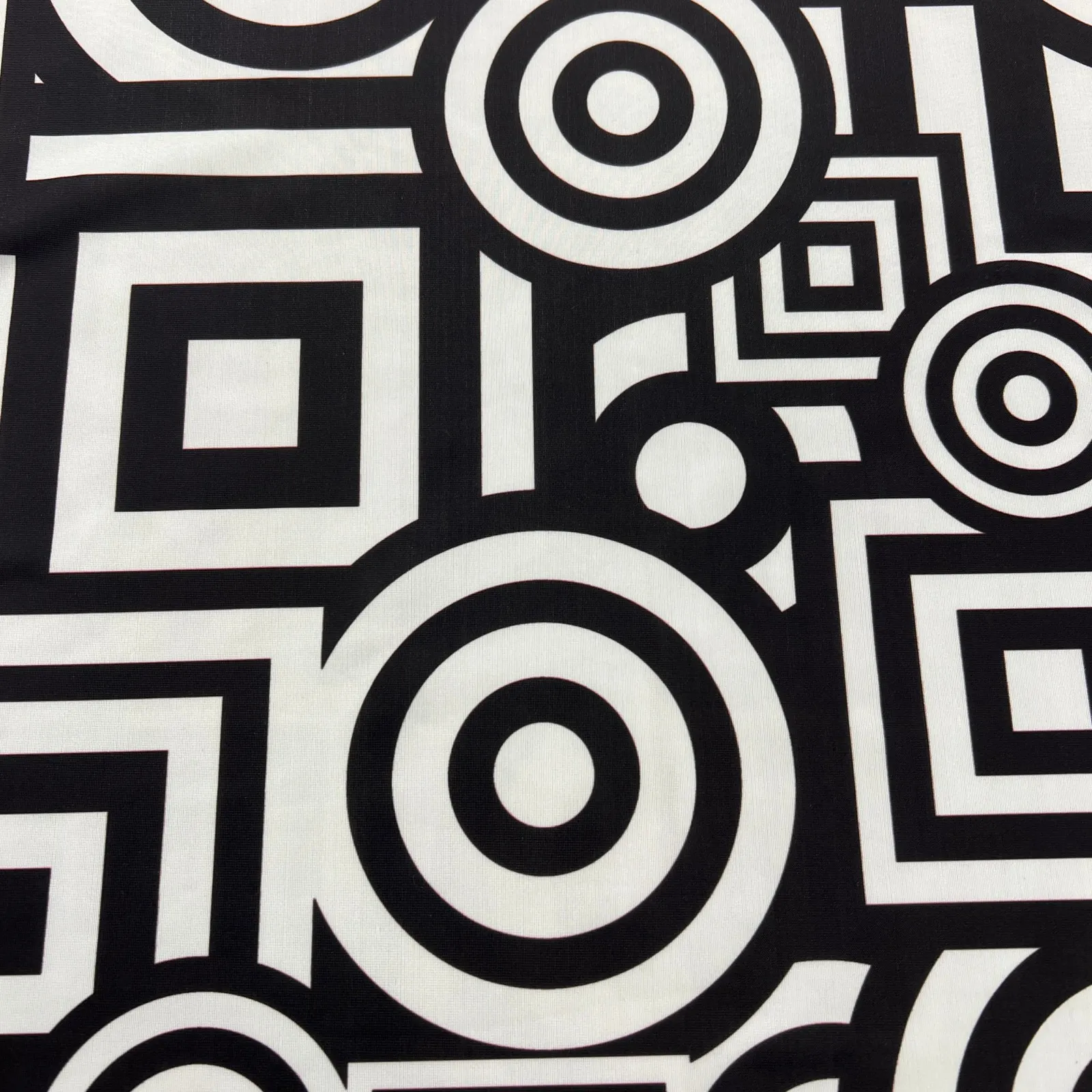 Aryeh Geometric Black White Sleeveless A-Line Skimmer Dress  Wrinkle Free Size L - Image 7