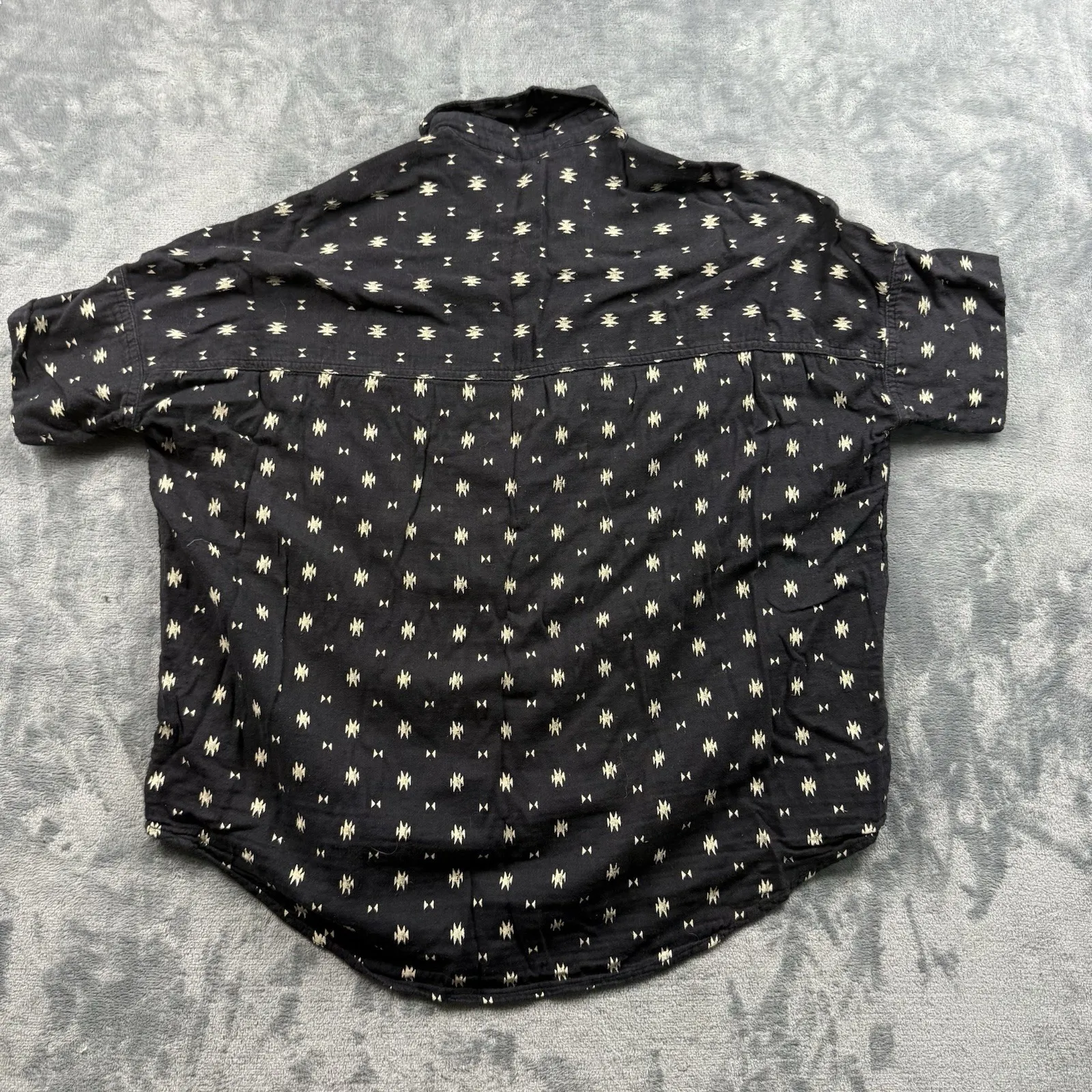 Madewell Womens Button Down Blouse Black & Tan Size Small Pre-Owned - Image 5