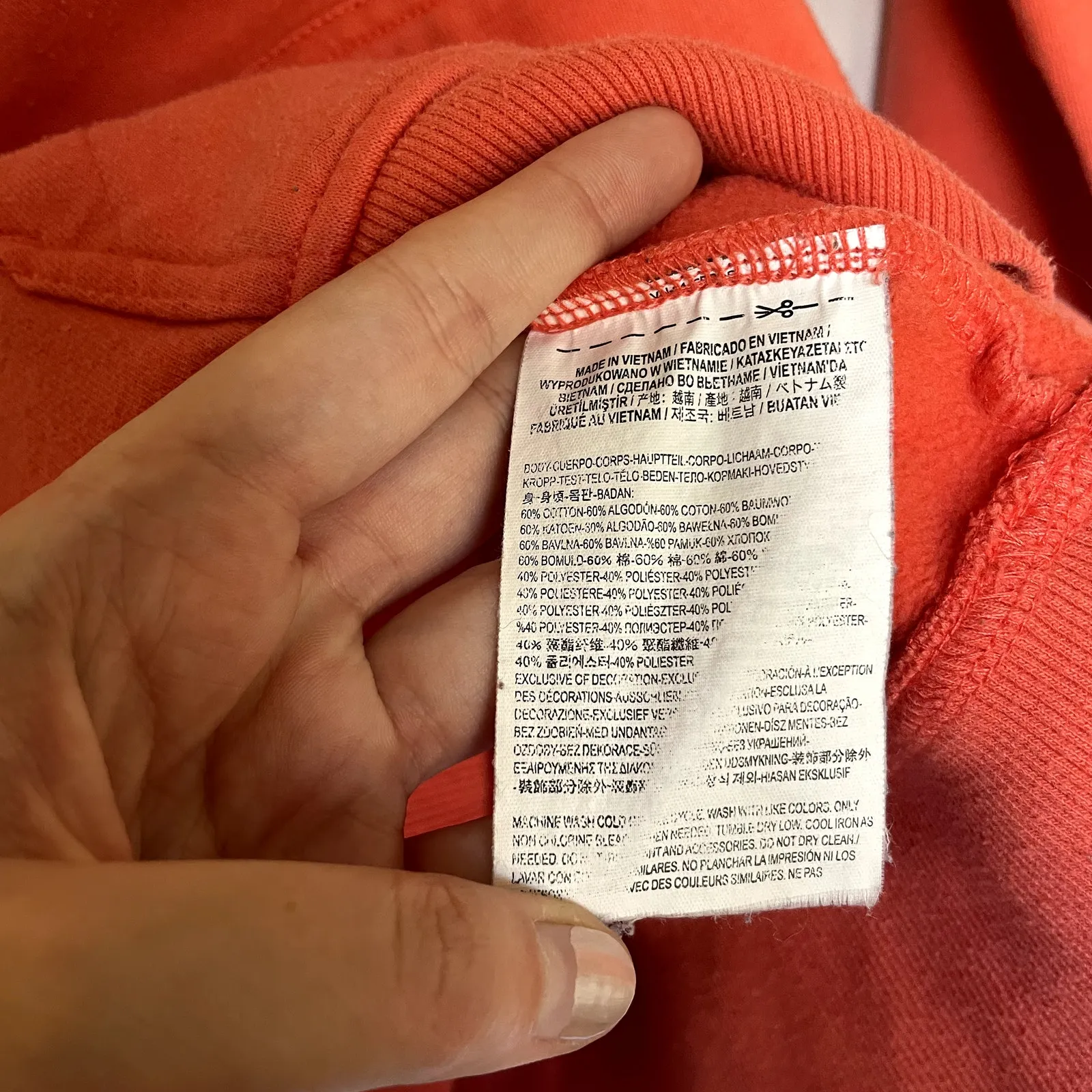 Vans bright orange hoodie women's size small cotton sweater casual FLAW - Image 7