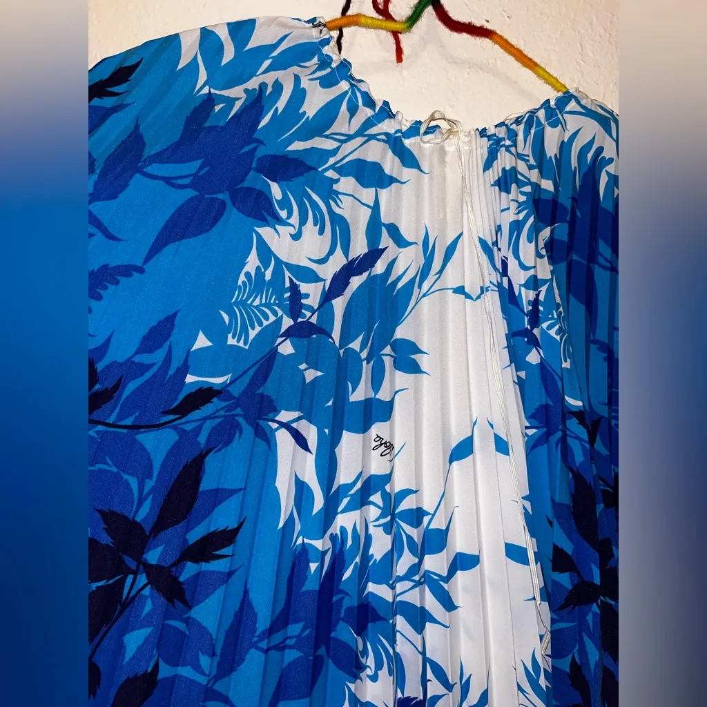 Vintage Royal Creations Hawaiian Dress Aloha Floral Blue Maxi Dress Size M - Image 3