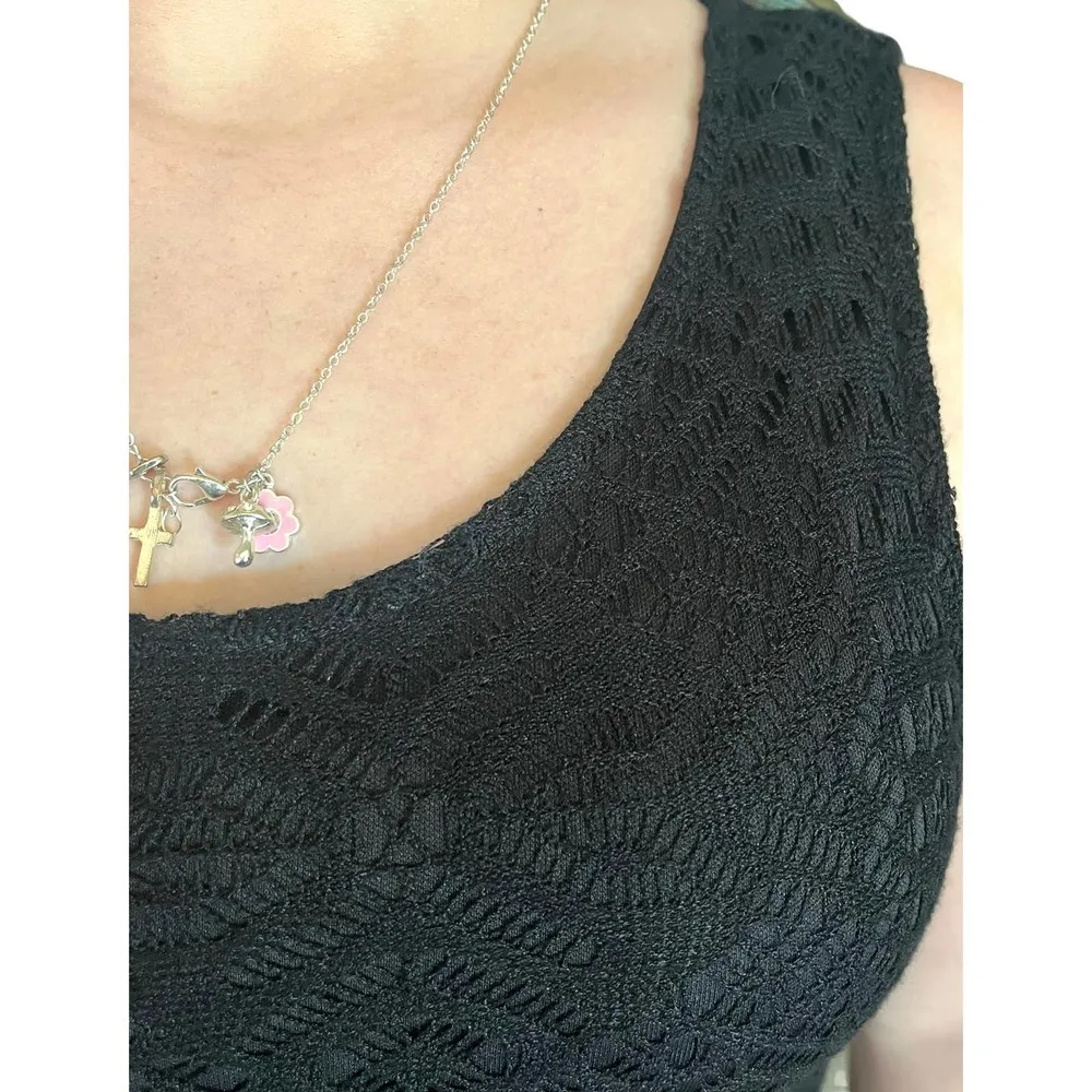 Ocean Drive Black Lace Sun DRESS Small Womens Tank Fit & Flare Sleeveless NWOT - Image 5