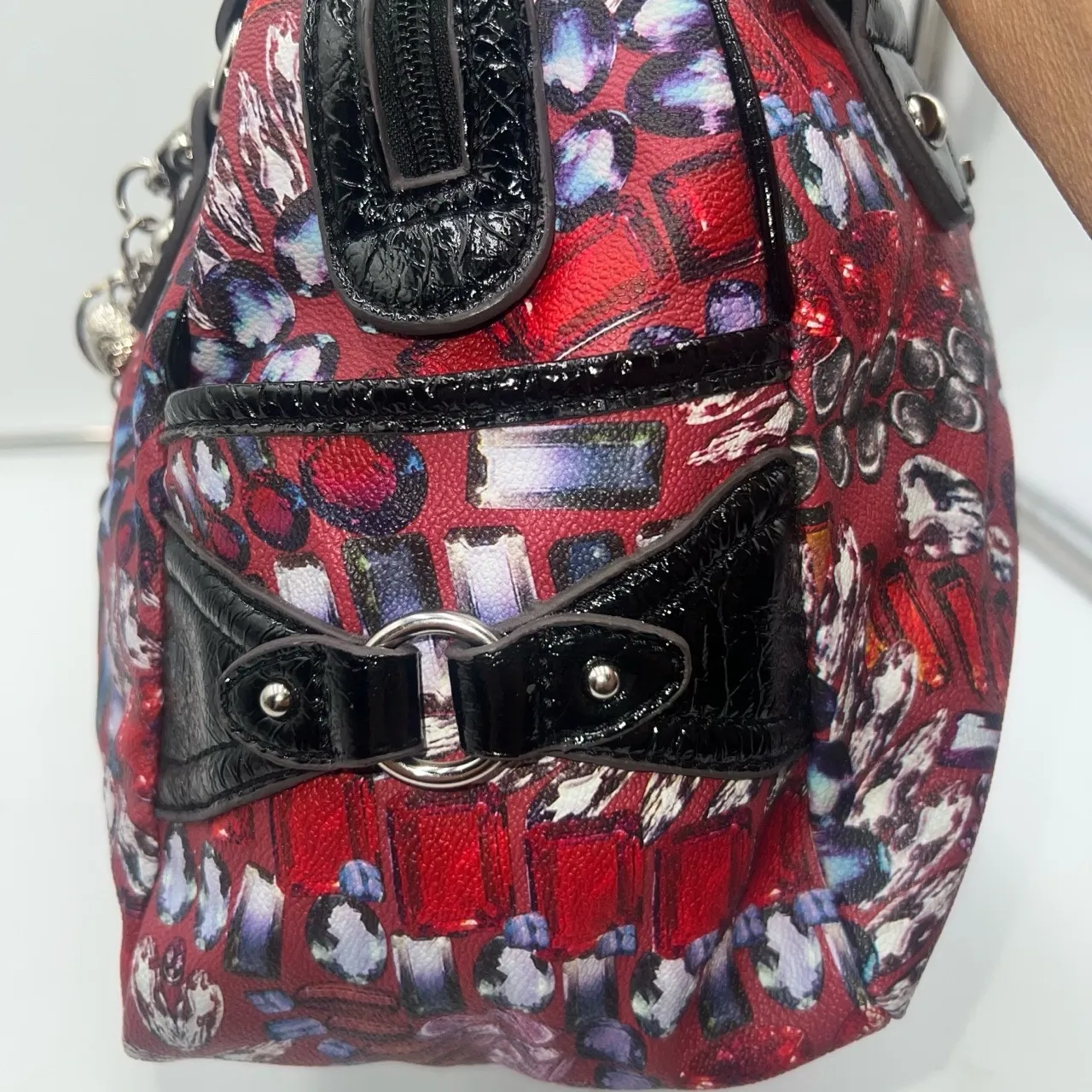 Kathy Van Zeeland Vintage Faux Leather shoulder bag With Key/Bag charm - Image 6