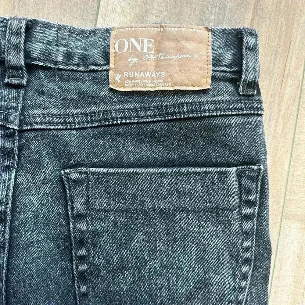 One Teaspoon Runaways Destroyed Distressed Super Skinny Jeans Low Waist Sz 25 - Image 11