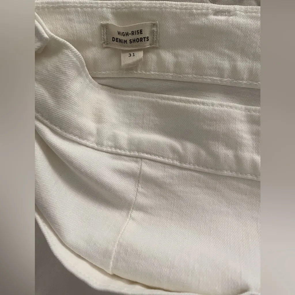 Madewell Womens White Light Wash High-Rise Denim Rolled Cuff Shorts Size 31 - Image 5