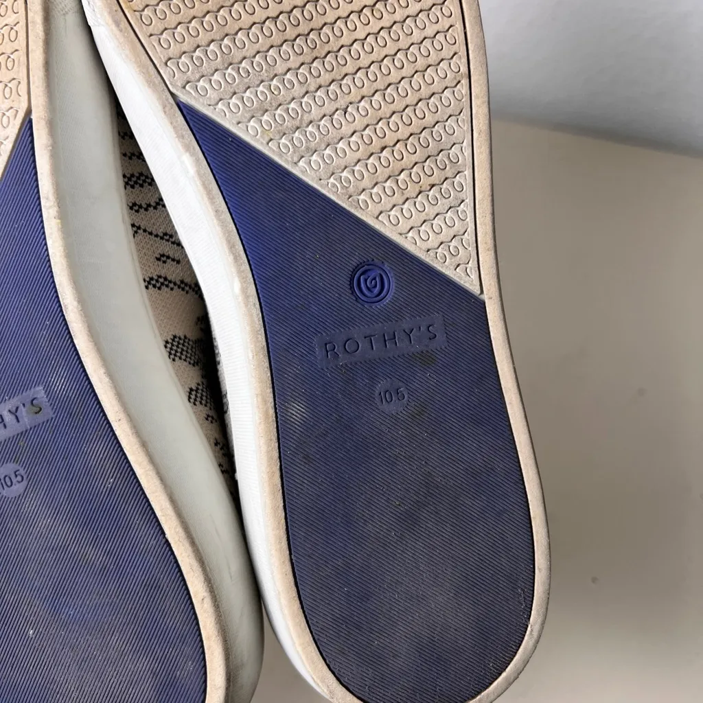 Rothy’s The Sneaker Maritime Tiger Blue Ivory Retired Women’s 10.5 - Image 11