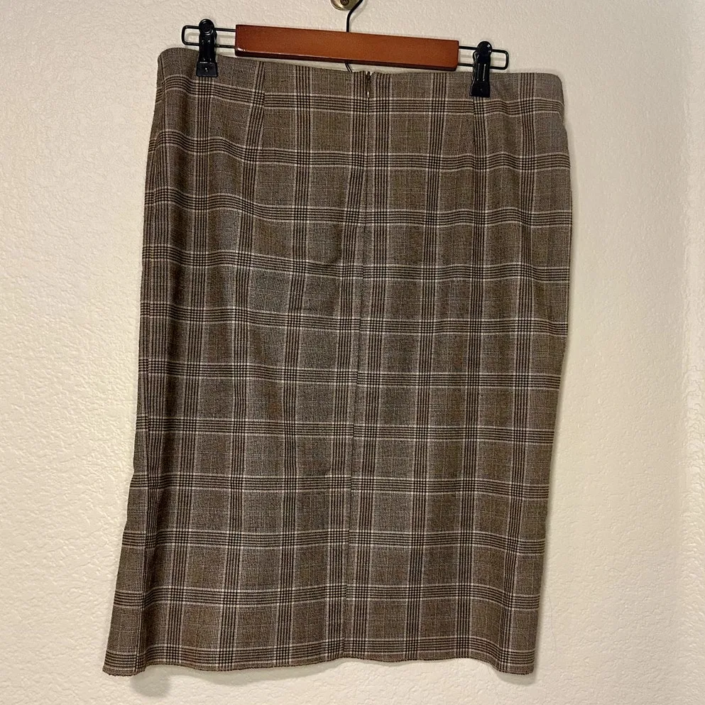 United Colors of‎ Benetton Plaid Asymmetrical Ruffle Skirt sz 42 - Image 2