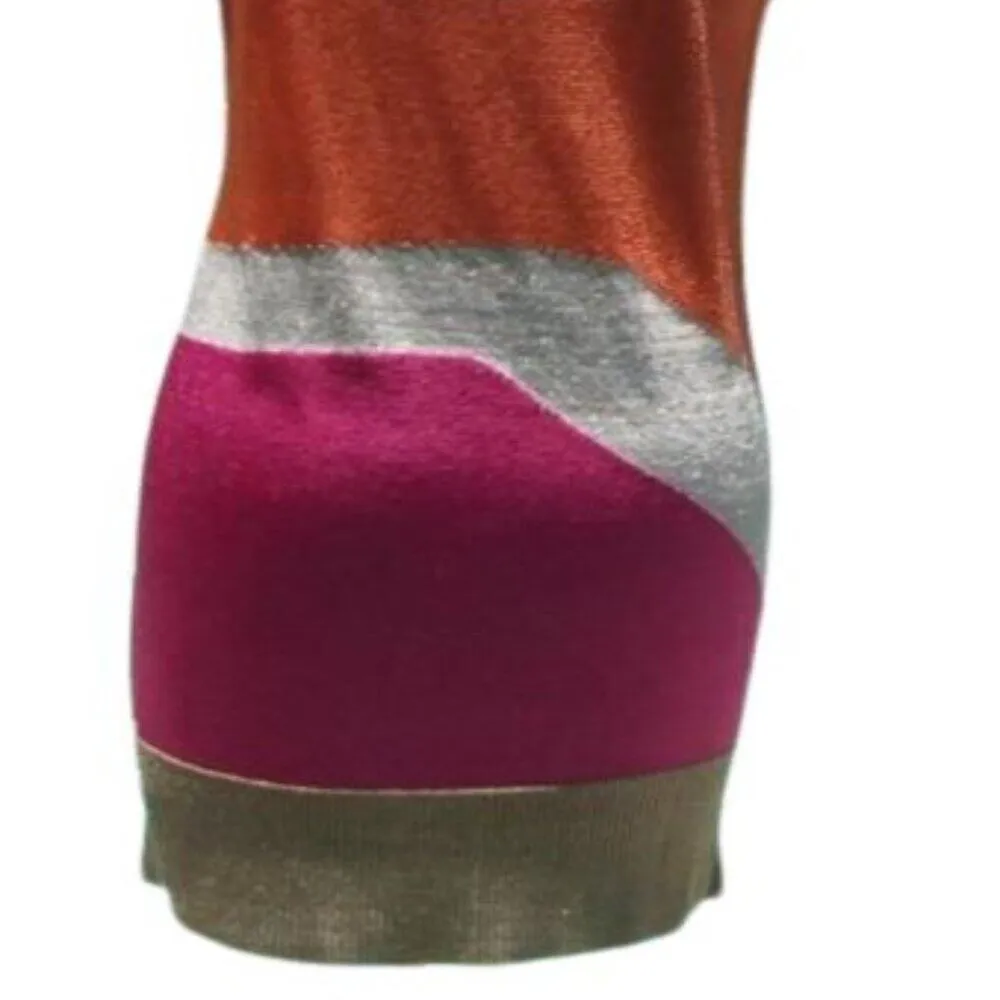Cache Pink Orange Gold Metallic Knit Wave Tunic Top Stretch Dress New $98 NWT - Image 9