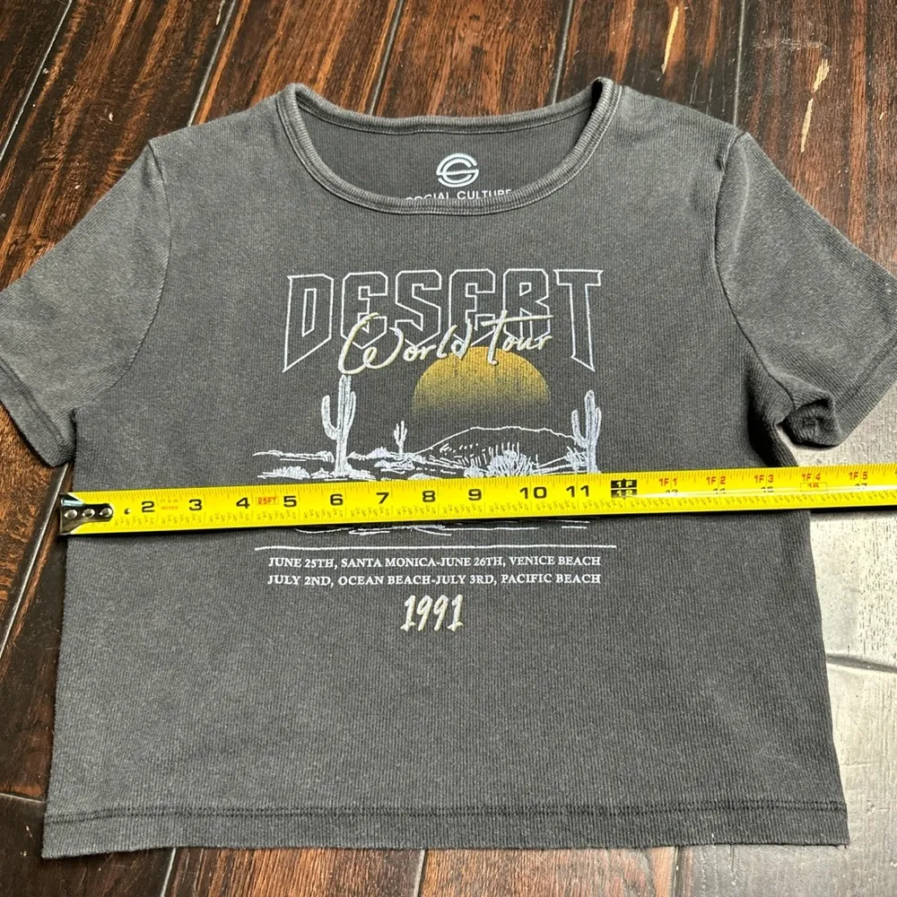 Crop top tee shirt basic casual garment dye looks vintage super soft beach Size XL - Image 3