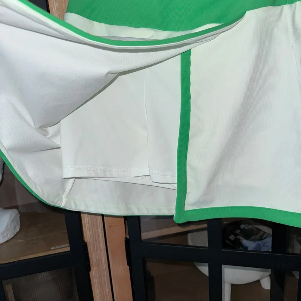 Kyodan Golf Tennis Skirt kelly Green colorblock contrast Skort asymmetrical mini - Image 5