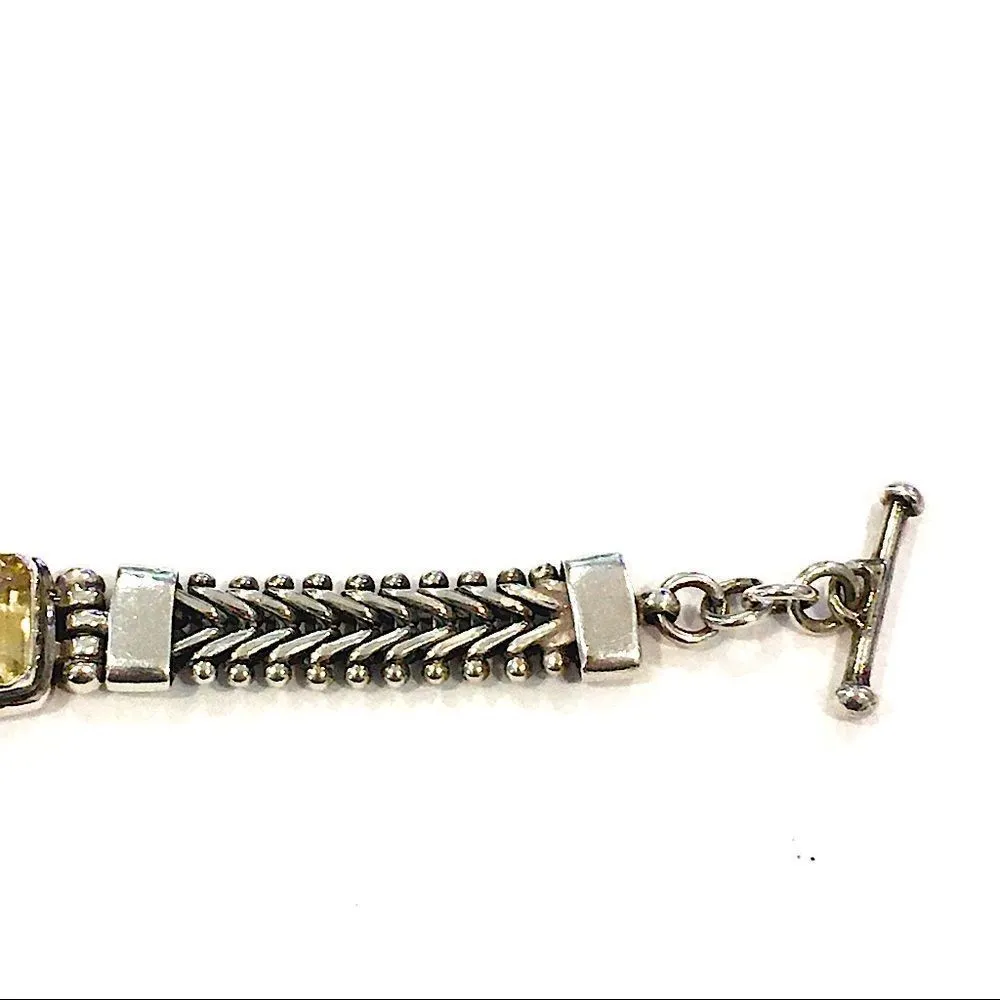 Bali Sterling Amethyst, Citrine, Quartz Bracelet - Image 8