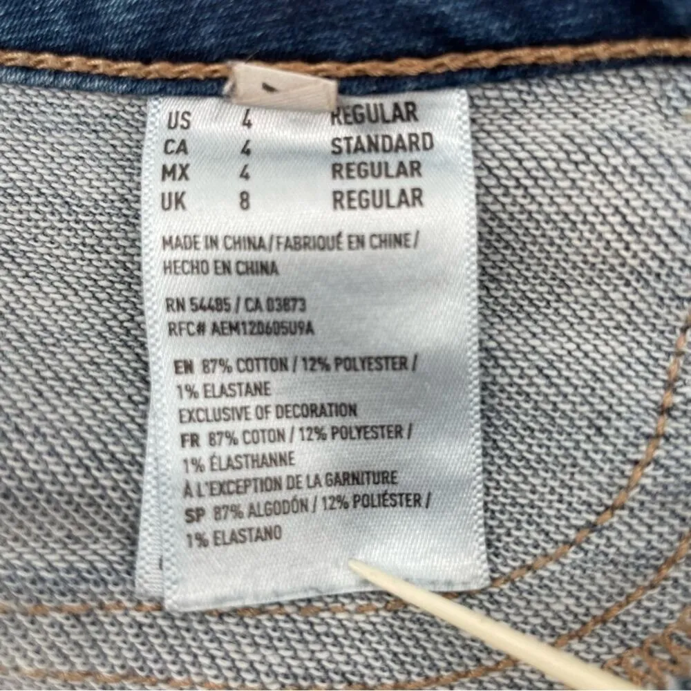 American Eagle Outfitters Hi-Rise Jegging Super Stretch Ripped Blue Jeans Size 4 - Image 12