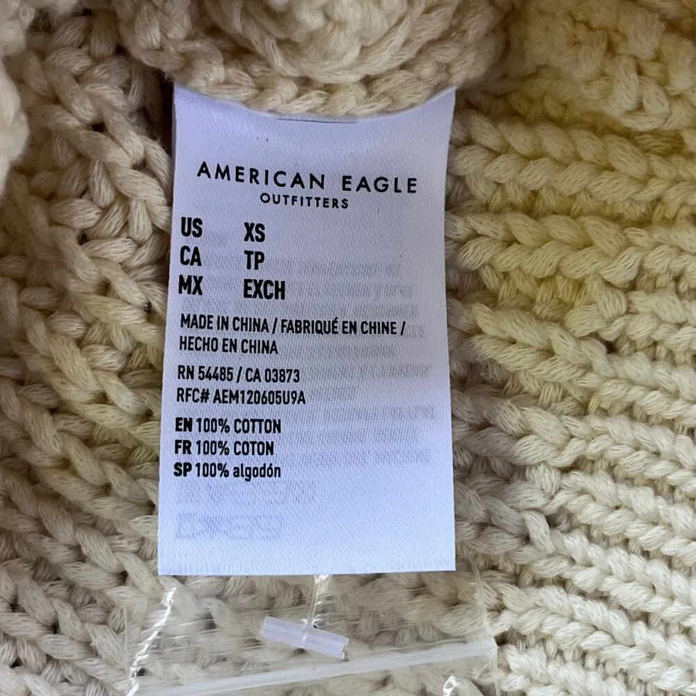 American Eagle Women's Beige Button Front Sweater Vest Size XS - Image 7