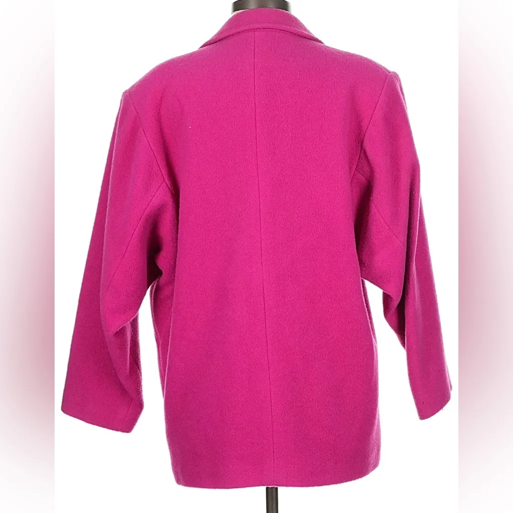 Vintage 80s 90s United Colors of Benetton Hot Pink Blazer Jacket 44 approx sz 8 - Image 2