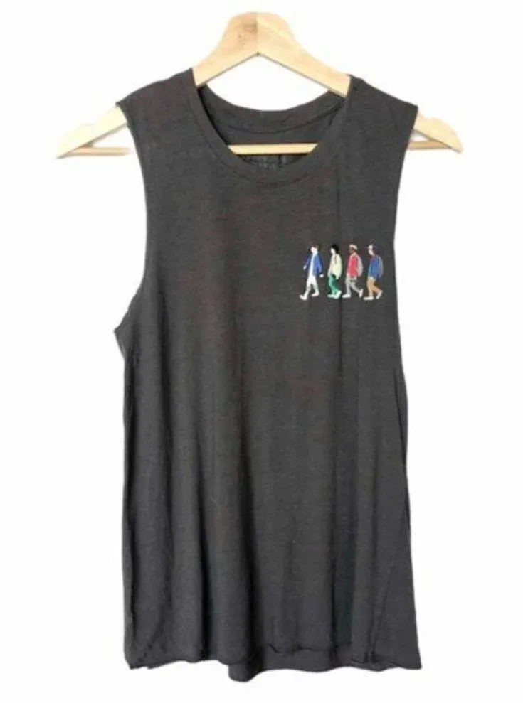 Netflix Stranger Things Embroidered Character Gray Tank Top M - Image 2