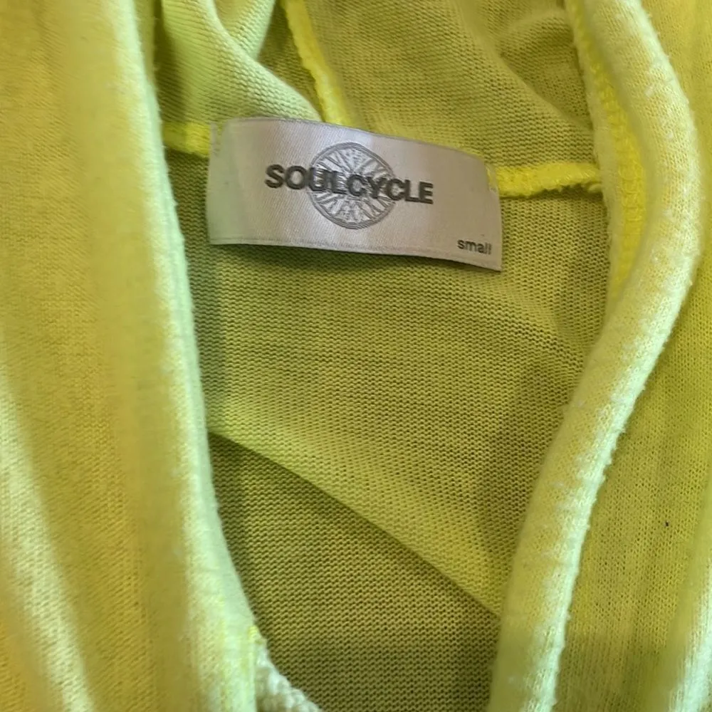 Soul Cycle Women’s Neon Yellow Sparkle Zip Up Sweatshirt - Image 2