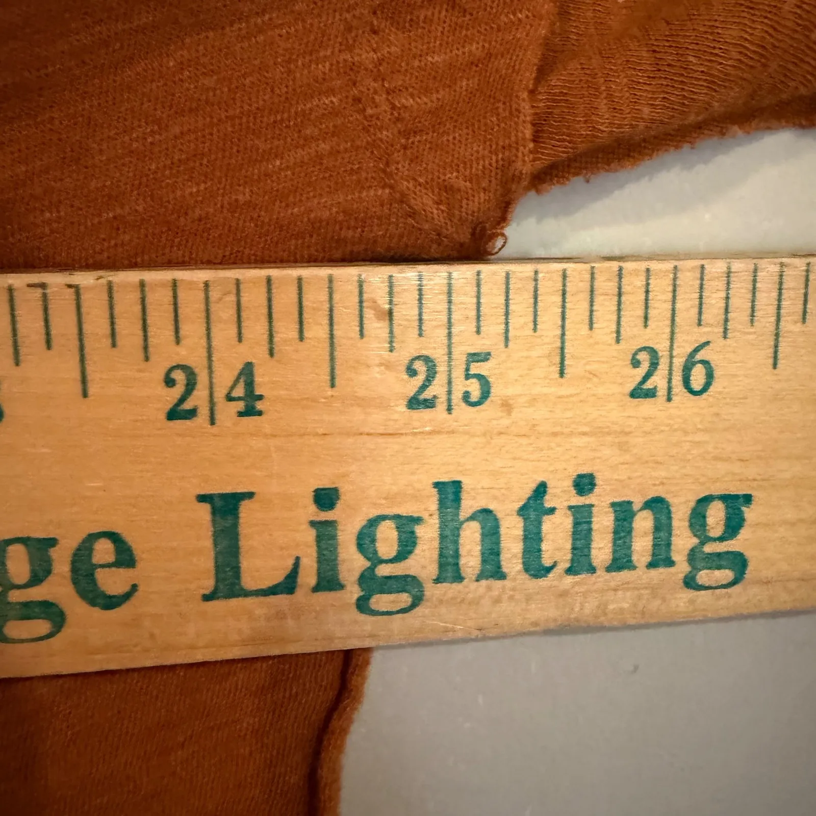 FREE PEOPLE Sienna Long Sleeve Tee Top Women's Large Rust Boho Hippie Peasant - Image 9