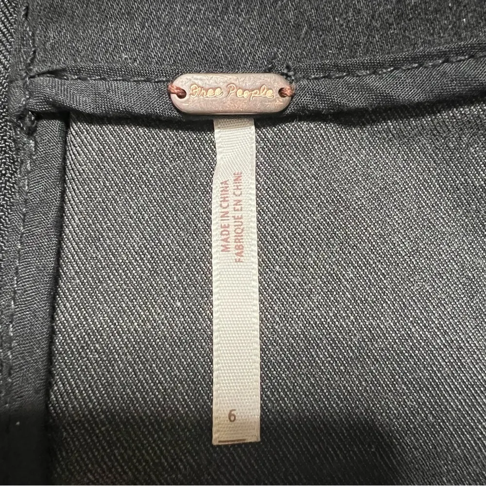 Free People Modern Femme Mini Skirt Oxford Sang Black Grey Combo OB674761 - Image 4