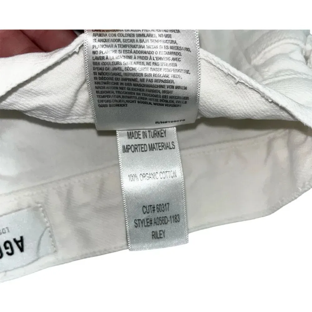 Agolde Riley High Rise Straight Crop White Veil 100% Cotton Jeans Size 28 - Image 5