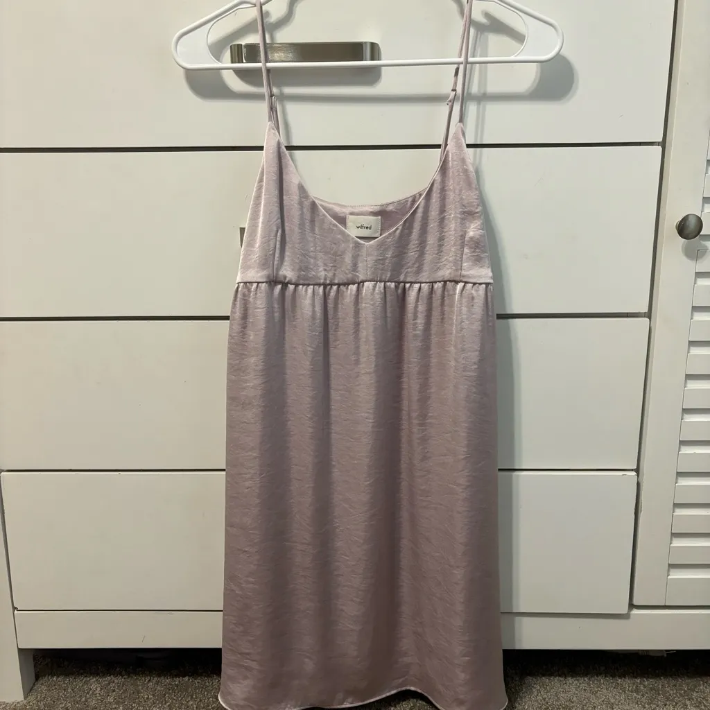 Aritzia Wilfred Lover Satin Mini Dress - Light Purple - Image 2