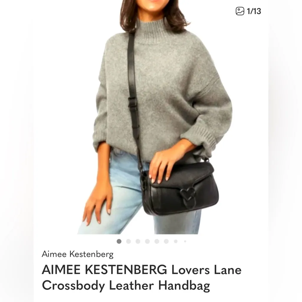 Aimee Kestenberg Lovers Lane Black Genuine Leather Convertible Crossbody - Image 13