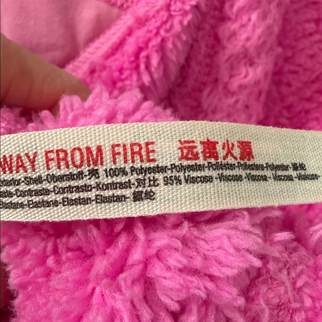 Free People Movement Big Sky Hot Pink Funnel Neck Popover Fleece Jacket Size M - Image 4