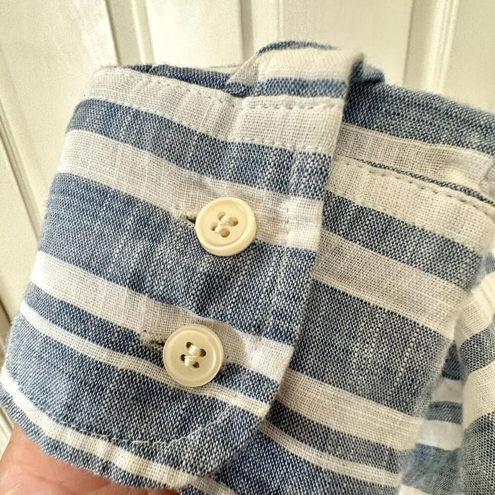 J.Crew striped gauze boy perfect fit blouse Blue Size XXS - Image 8