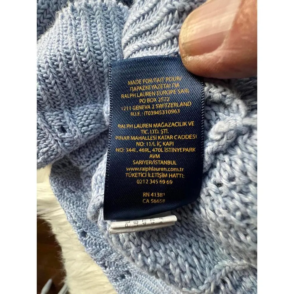 Polo Ralph Lauren Light Blue Knit Sweater - Size XL - Image 9