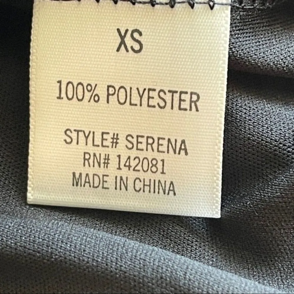 Francescas Miami Serena Shift Dress Womens Sz XS Floral‎ Choker Neck Bell Sleeve Black - Image 5