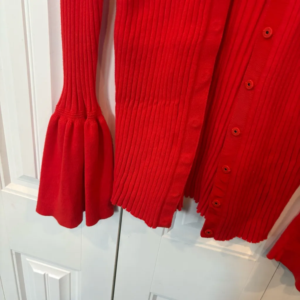 CAbi  Red/Orange Cardigan Size‎ Medium - Image 5