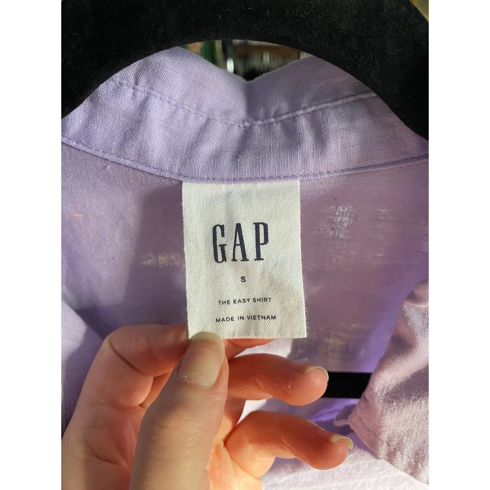 Gap Linen Button Down Shirt Lavender Purple Small Work Normcore Scandigirl Prep - Image 3