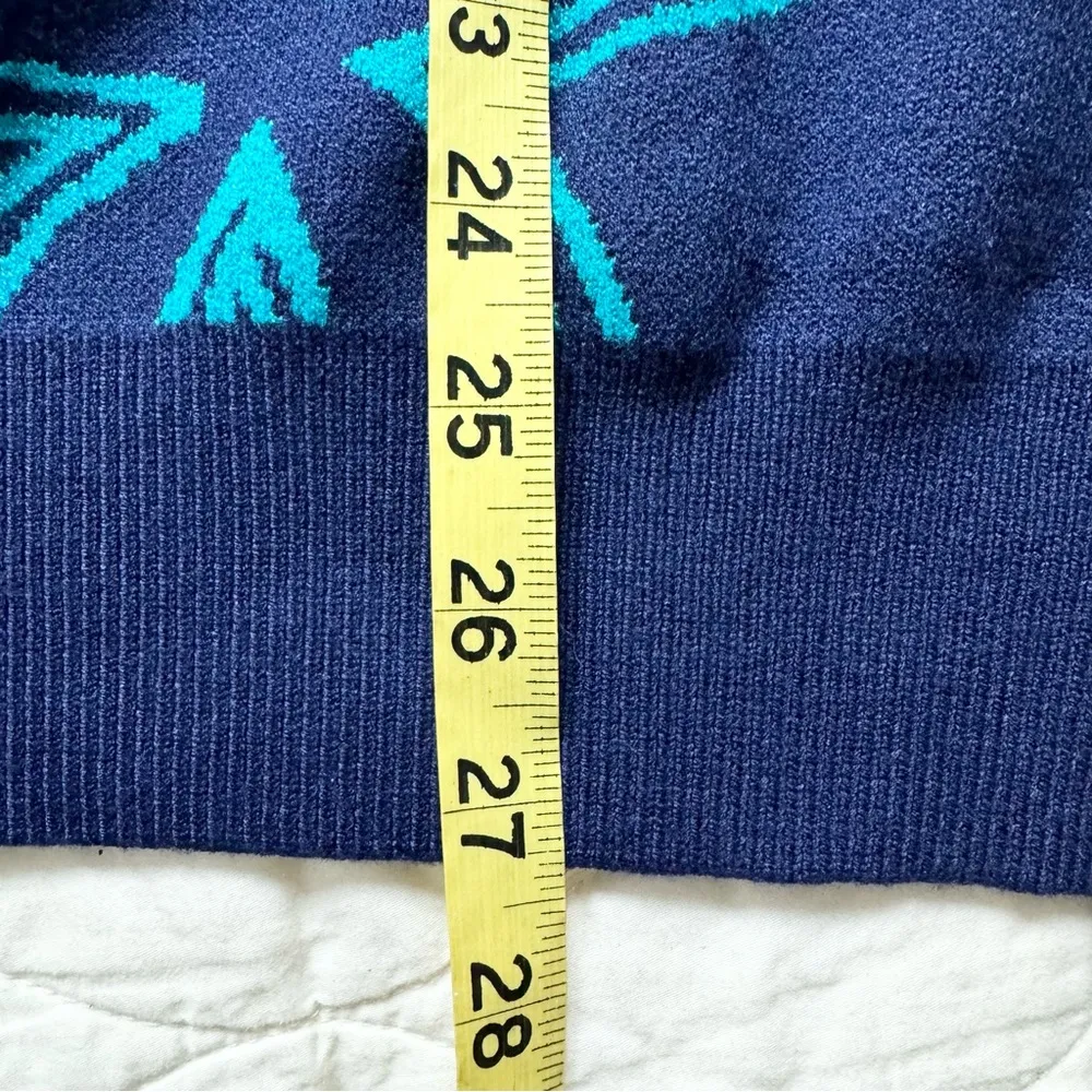 Dokotoo Floral Knit Sweater Boho Crew Neck GrandmaCore Long Sleeve Navy XL NWT Blue - Image 14