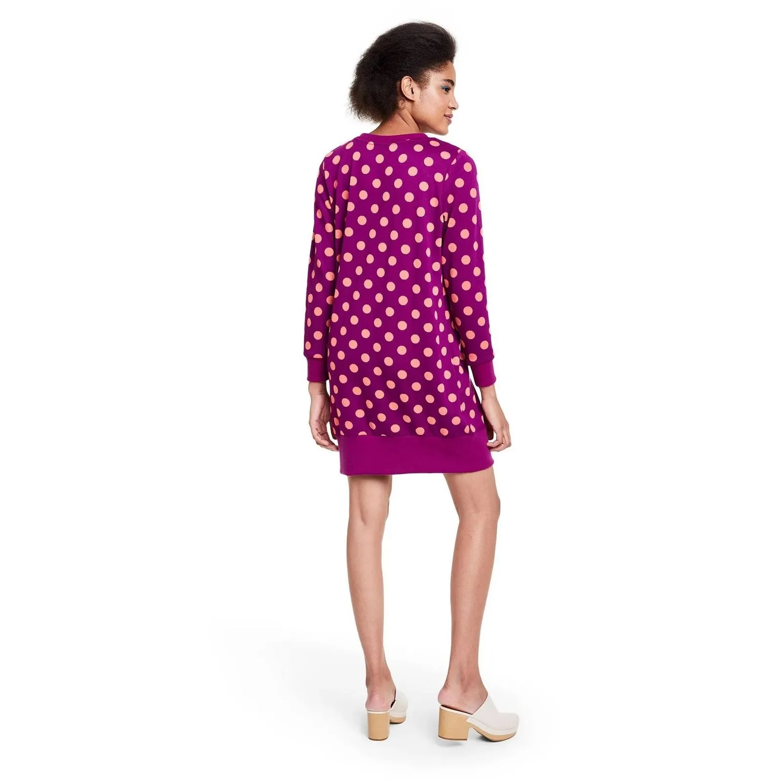 Victor Glemaud for Target Purple Pink Polka‎ Dot Long Sleeve Dress - Image 2