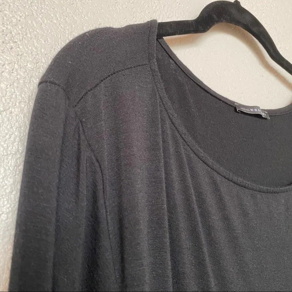 West Kei Long Sleeve Knit Midi Dress Black Size 3X - Image 4