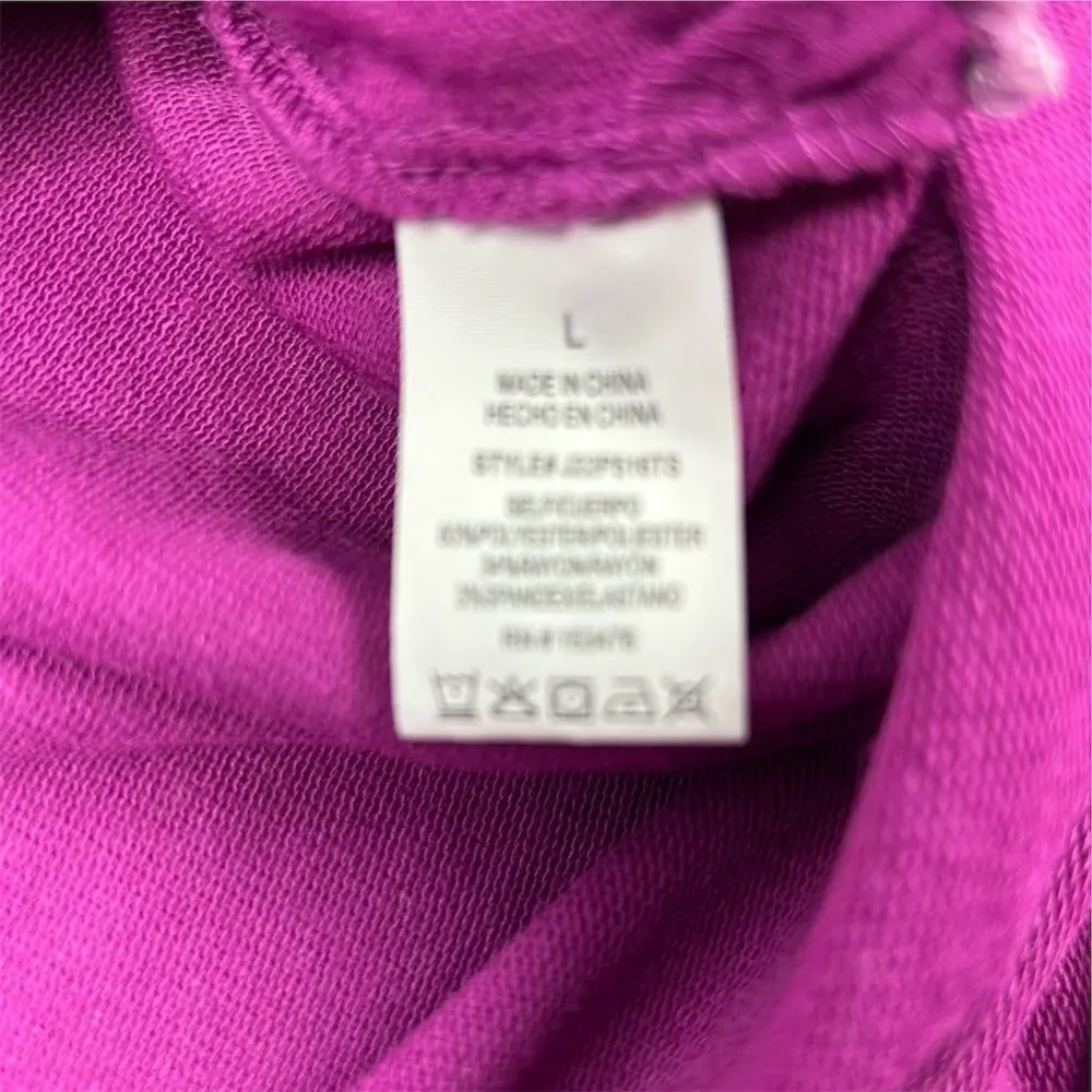 Sincerely Jules Women's Purple Raglan Sweatshirt Size L Casual Fall Snap Detail - Image 11