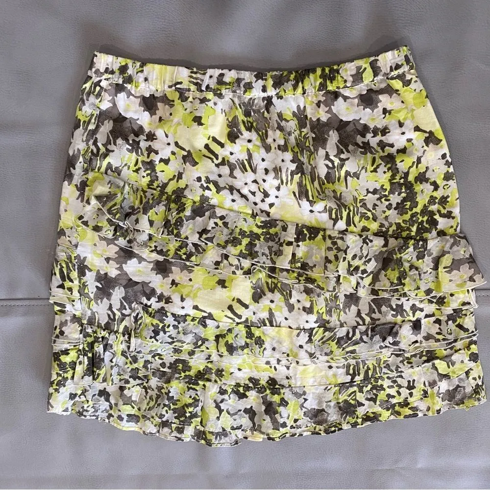 Banana Republic Floral Lightweight Cotton Ruffled Mini Skirt - Image 3