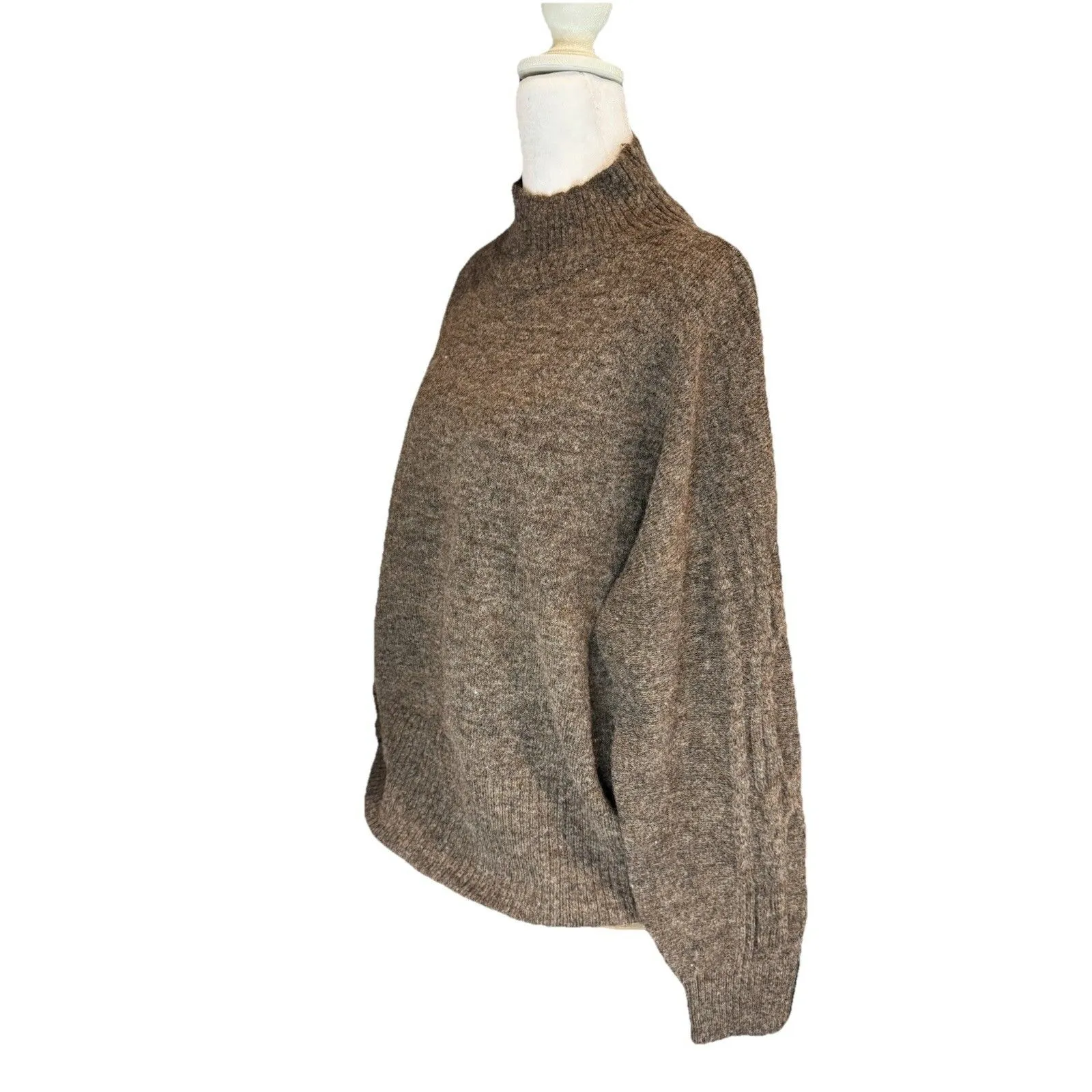 Women's LC Lauren Conrad Sweater Size Large Brown Mockneck Pullover NWT - Image 7