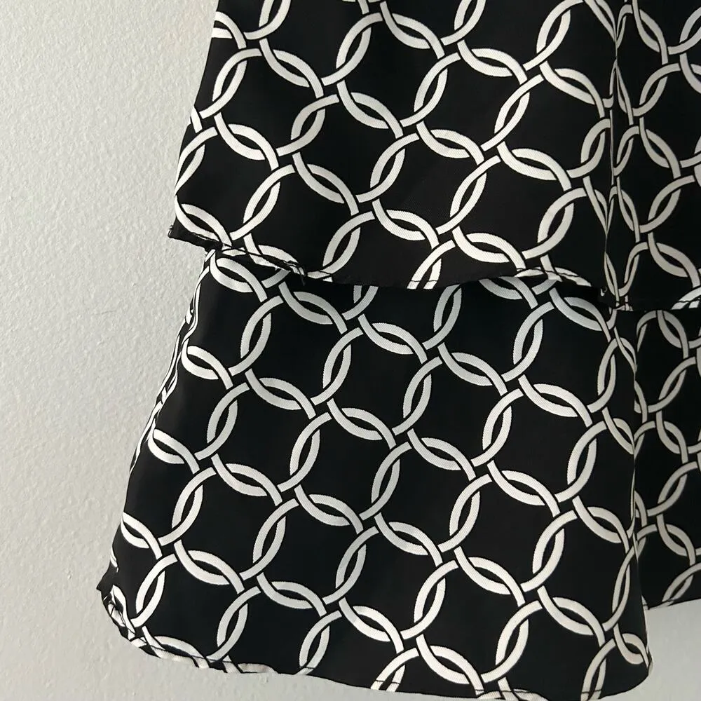 White House Black Market Tiered Riffle Geometric Lined A-Line Skirt Size 0 - Image 3