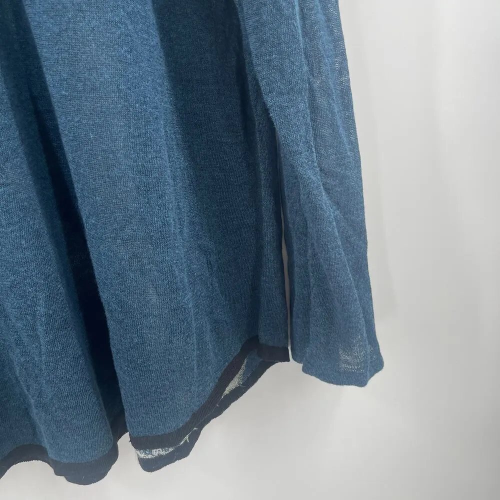 NIC + ZOE Shirt Size Petite Large Linen Blend Lagenlook Artsy Art To Wear Sheer - Image 8