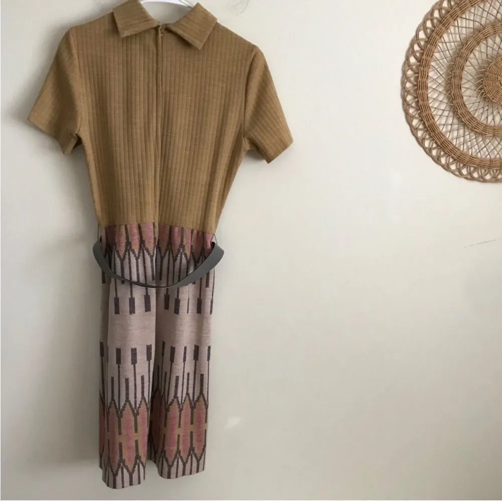 Vintage 70s Belted Sweater Dress Size M - Image 5