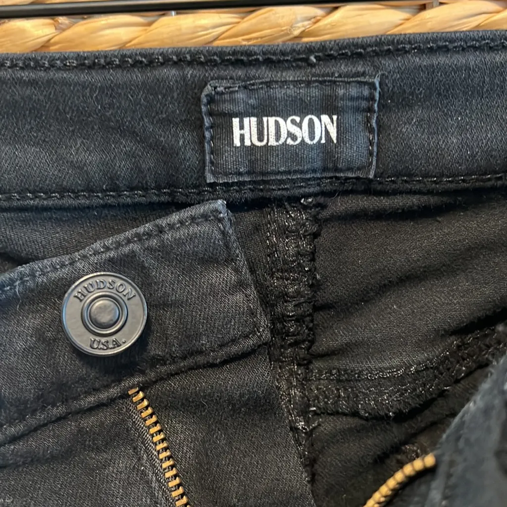 Hudson Nico Mid-Rise Black Skinny Jeans, 29- FLAWED - Image 8