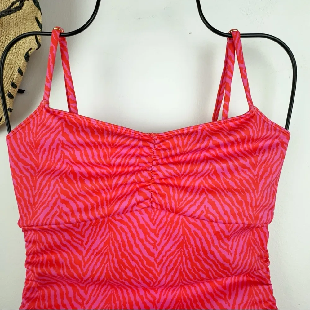 Charlie Holiday Isidora One Piece Swimwear Pink Zebra Swimsuit Size Small - Image 2