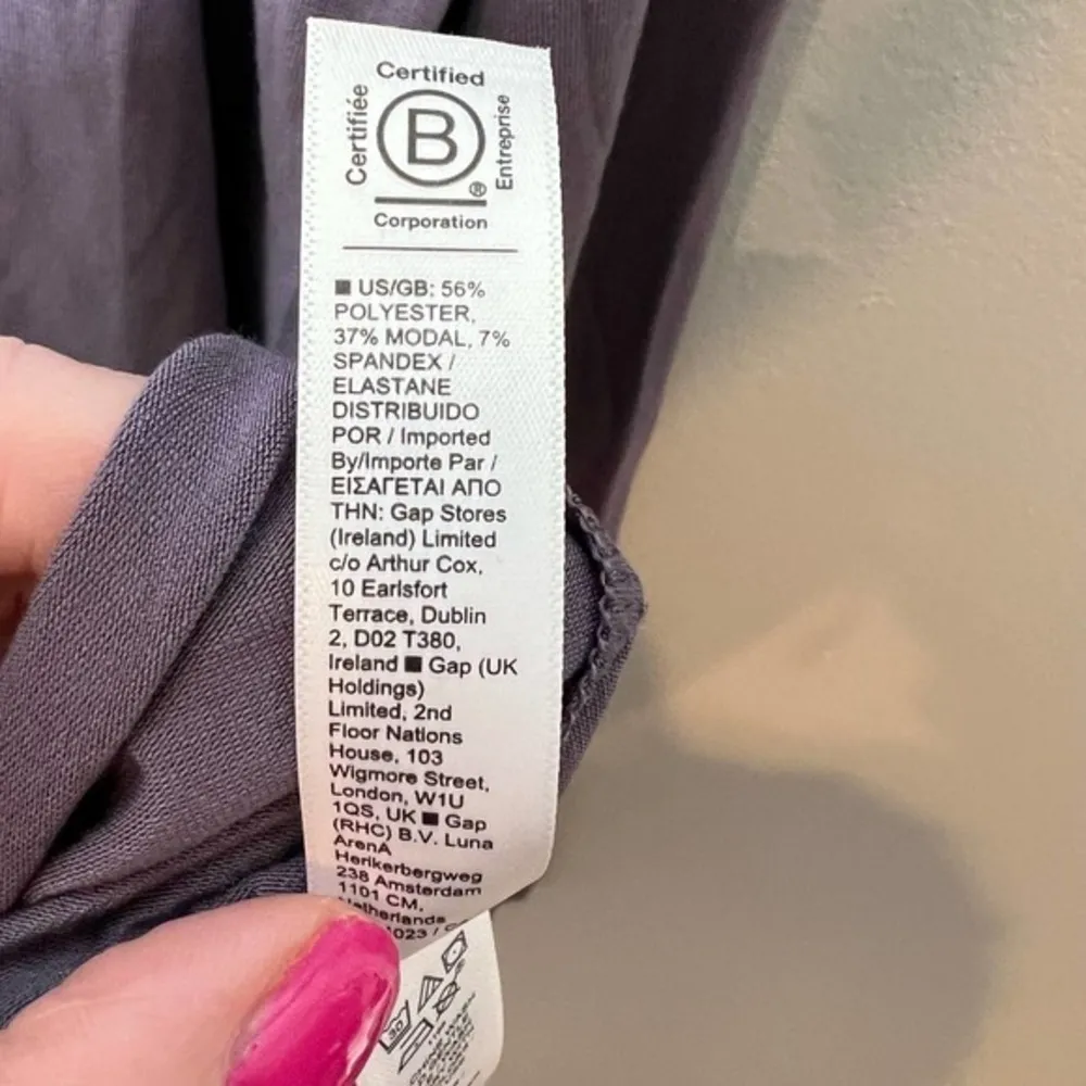 Athleta Crossover Ruched Top Dusk Purple Drawstring Tie Cinch Size Medium - Image 6