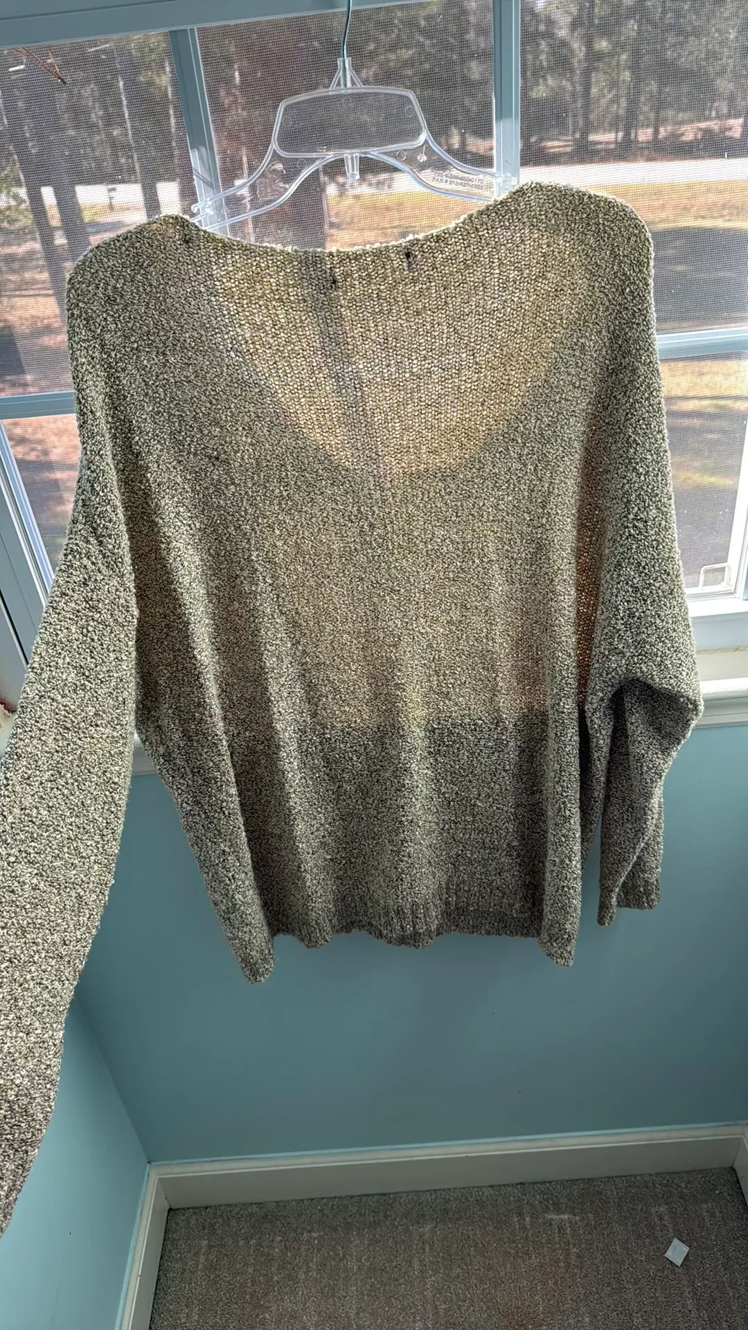 Sweater Dark Brown / Gray Cowl Neck Size M - Image 2