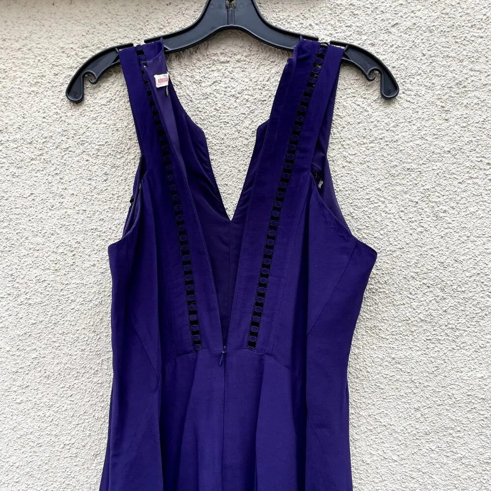 Rebecca Taylor Purple Sleeveless Dress 6 Crochet - Image 8