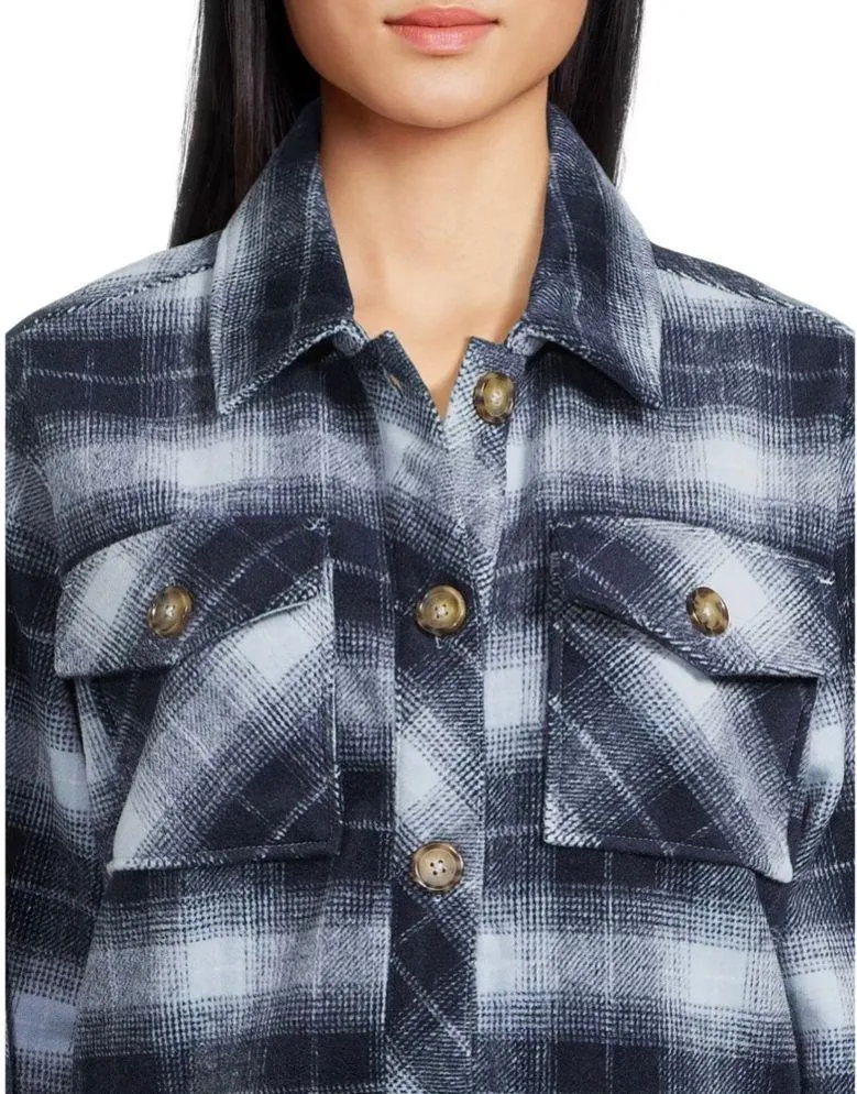 TIME and TRU Buttoned Down Loose Jacket SHACKET Size L 12-14 Womens Woven  New - Image 2