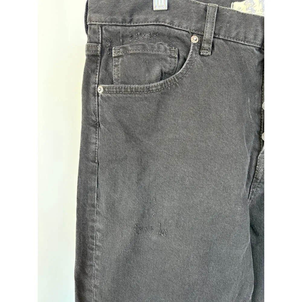 NWT Free People Boyfriend Bren Distressed Black Magic Jeans Beach Grunge Size 31 - Image 7