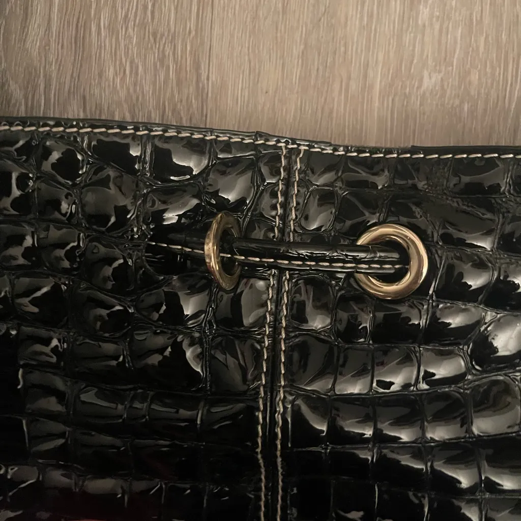 CHARLES DAVID GENUINE LEATHER CROCO LARGE BAG - Image 8